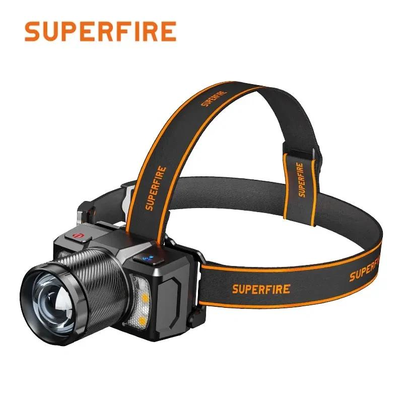 SUPERFIRE HL25-A 강력한 LED 헤드라이트, 방수 충전식 작업등, 낚시 모험 캠핑 조명, 헤드램프